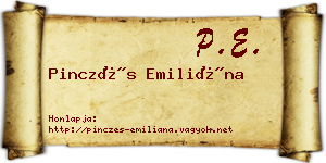 Pinczés Emiliána névjegykártya